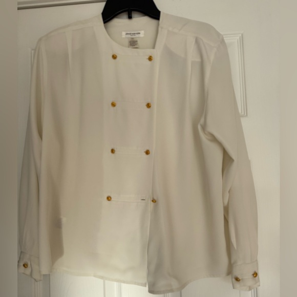 Jones New York Tops - Jones New York White Blouse with Gold Buttons